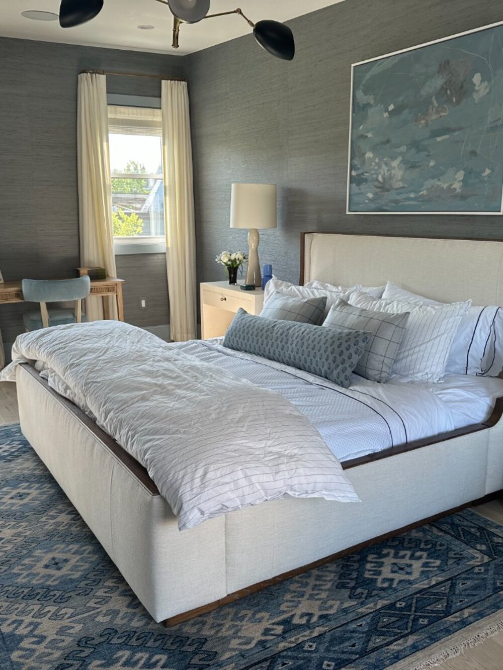 Matouk Amalfi Duvet Cover and 2 Shams King Hazy Blue